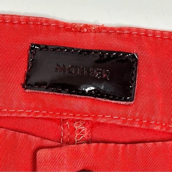 MOTHER The Looker Crop Skinny Jeans In Bonfire Orange - Picture 9 of 16